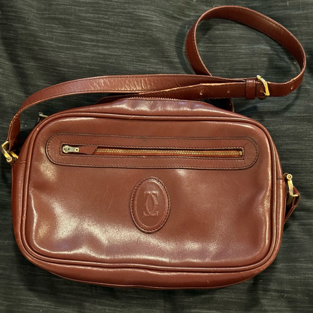 Vintage Cartier Crossbody Maroon/Brown